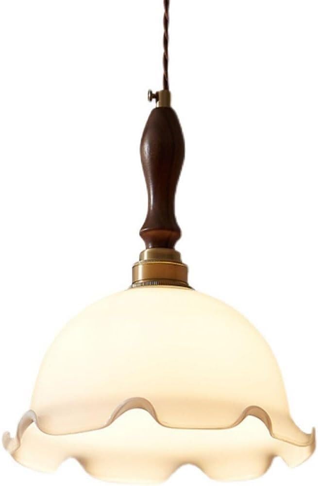 Lampe suspendue en verre et laiton style japonais lustre chic