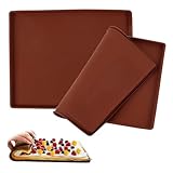 AOOTUERL Backmatte aus Silikon, 30 x 40 x 1 cm, Backmatte für gerollten Obsttrockner mit Schaber, wiederverwendbar, antihaftbeschichtet, Lebensmittel-Dörr-Tablett, mit Rand (braun)