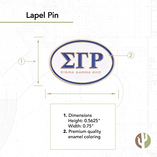 Image of Desert Cactus Sigma Gamma Rho Sorority Lapel Pin SGRho Made of Metal for Formal Wear, Bag and Hat Jewelry, and Tie Tack (Lapel Pin - Design E)