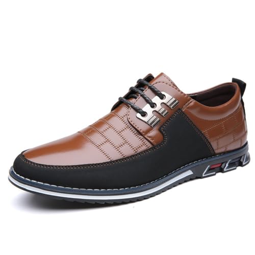 Mens Casual Shoes Leather Derby Dress Sneakers for Business Comfortable