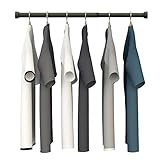 CALCHELE Closet Rods for Hanging Clothes, 14 to 24 Inch Adjustable Closet Rod for Wardrobes