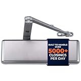 Boomerang D9016 Extra Heavy-Duty Designer Auto Commercial Door Closer, Multiple Mount Options, Door Closer for Extreme Traffic Areas, ADA & UL 3 Hour Fire Rated, Aluminum/Silver (US26D)