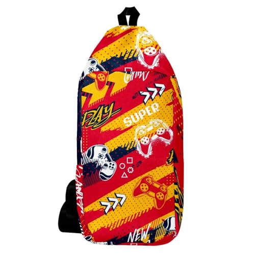 Sac à dos à bandoulière manette rouge grunge multicolore homme femme