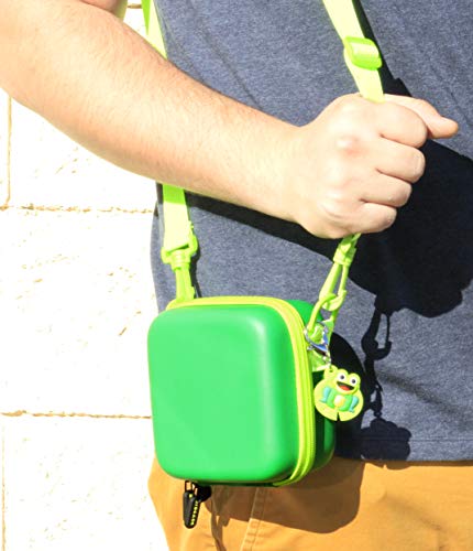 Casematix Video Camera Travel Case Compatible With Little Tikes Tobi 2 Director's Camera, Tripod And Charging Cable - Camera Case With Shoulder Strap & Accessory Storage, Green Travel Case Only #TOP7
