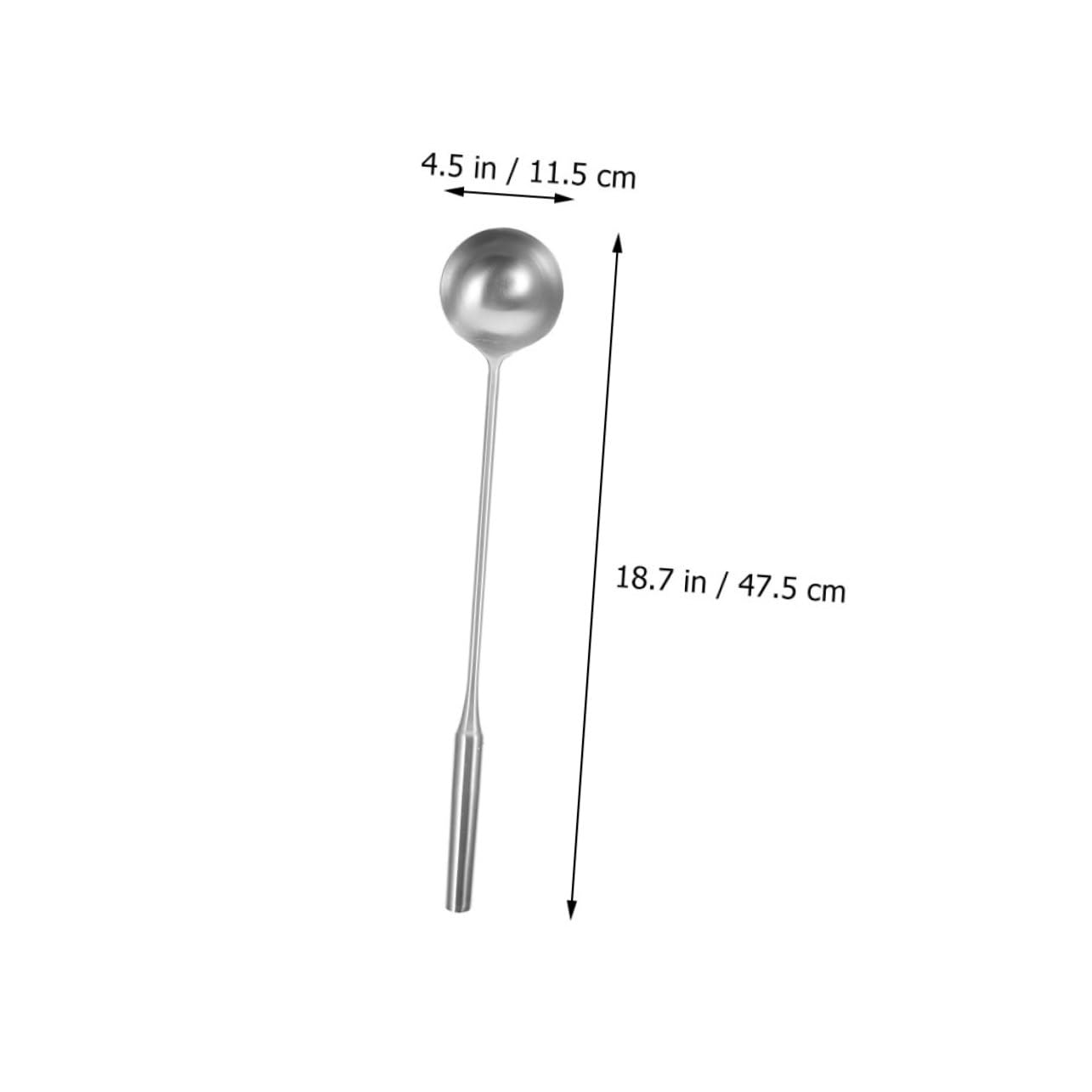 IMIKEYA Cucharón y Resistente a Deformaciones Mango Largo sin Rebabas de Acero Inoxidable Utensilio Adecuado para Restaurantes y Cocinas Profesionales