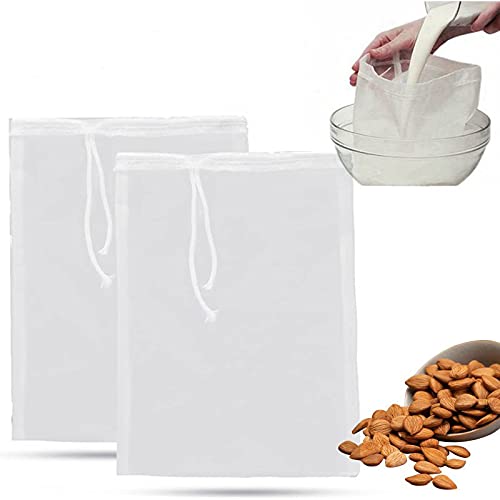 NuoYa3pcs Nut Milk Bag Reusable Almond Milk Bag Strainer Fine Mesh Nylon Cheesecloth Cold Brew Coffee Filter, 20*30