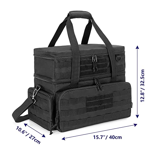 Dsleaf Bowling Bag For 2 Balls With Wooden Ball Holder, Bowling Ball Tote With Padded Divider For A Pair Of Bowling Shoes Up To Mens 16 And Extra Essentials (Patent Pending), Bag Only #TOP5