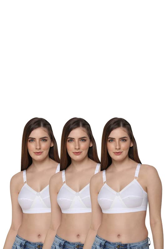 INTIMACY LINGERIEWomen's Cotton Brassiere | Non-Padded | Non-Wired | Full Coverage | High Coverage | Super Support,with Super Closure Cleavage Regular Bra | 2 Piece | ()(Combo2_Full Figure_P)