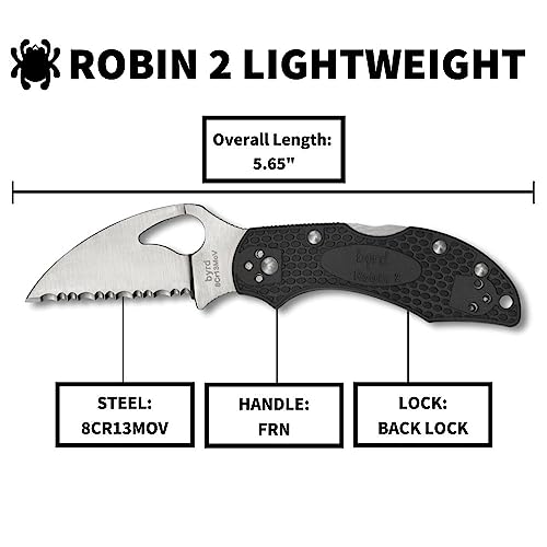 Spyderco Byrd Robin 2 Wharncliffe Folding Knife (Spyderedge) #TOP4