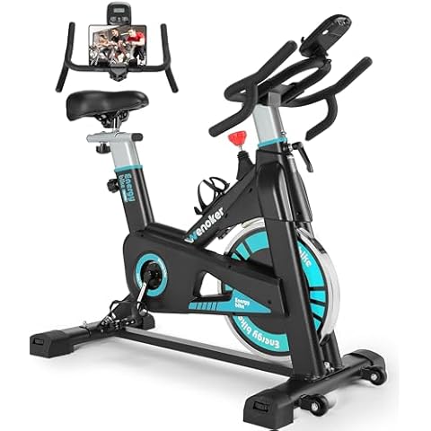 Exercise Bike, WENOKER Stationary Bike for Home, Indoor Bike with Silent Belt Drive, Heavy Flywheel, Multi-grips Handlebar and Upgraded LCD Monitor Cover