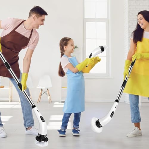 Image of Supvox Electric Spin Scrubber 4Pcs Replacement Scrub Brush Heads | Electric Cleaning Brush Attachments | Flat Round /Dome /Cone Electric Spin Scrubber Attachments Universal Rotary Scrub Head