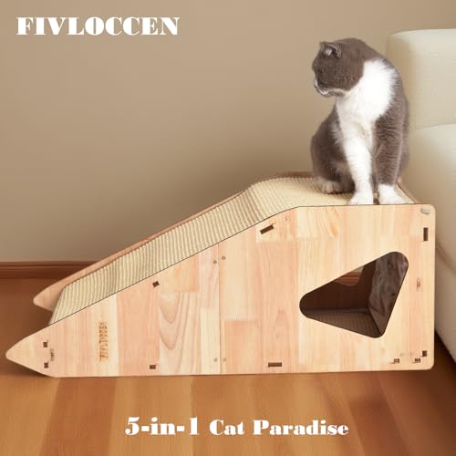 Rascador para Gatos de Madera Grande con Sisal 32 in miniatura 3
