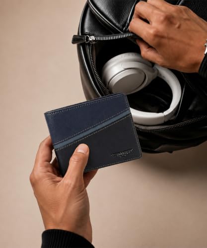 Image of Police Men's Genuine Leather Bifold Wallet with Coin Pocket | 4 Card Slots | Slim Wallet| 2 slip in pockets |Gift box packaging