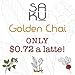 SAKU Tea, Golden Chai Turmeric Latte Blend, Super Food Latte, 3oz Bag