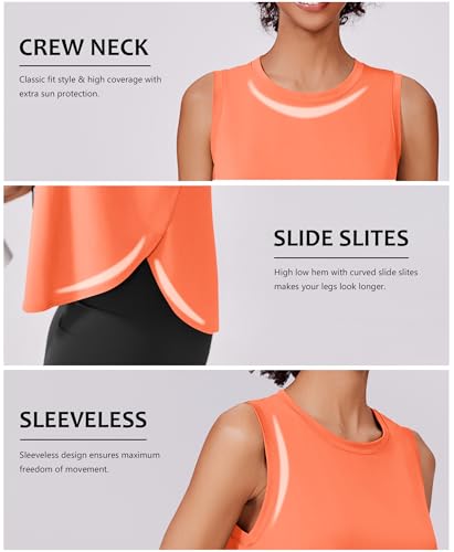 Image of PINSPARK Workout Tank Tops Woman Ice Silk UPF 50+ Athletic Yoga Shirts