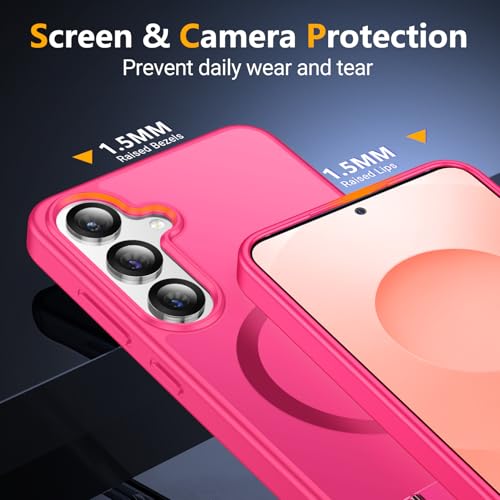 Image of SPIDERCASE Magnetic for Samsung Galaxy S25 Plus Case, with [3 Stand Ways][ Military Grade Drop Protection] with Invisible Stand Shockproof Slim Case Just for Samsung Galaxy S25 Plus 6.7 inch, Rose Red