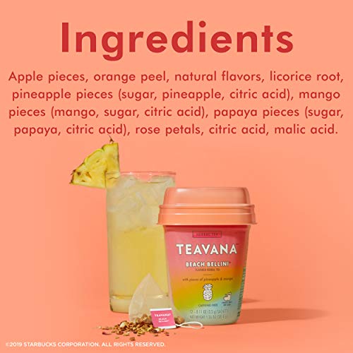 Teavana Beach Bellini, Herbal Tea With Pieces Of Pineapple And Mango, 12 Count (Pack Of 4) #TOP2