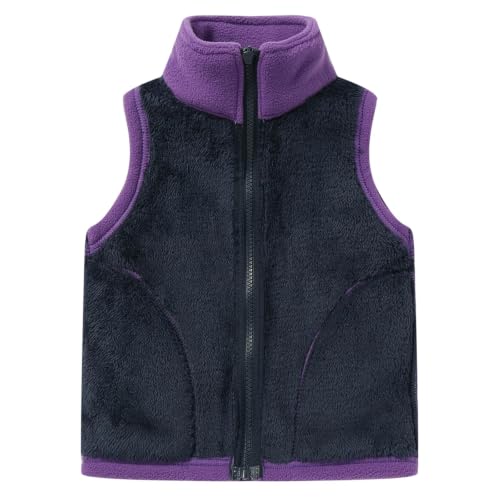 Image of LittleSpring Kids Fleece Vest with Fur Lined Zip Up Warm Thickening Winter Sleeveless Jacket