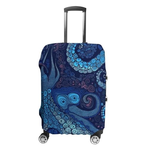 Blue Octopus Printed Luggage Cover Protector, Fits 18-32 Inch Luggage