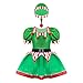 TiaoBug Costume da Elfo Bambina Tutu Paillettes Vestito da Elfo Costume Natalizio Babbo Natale Cappello Vestito Danza Classica Ballerina Cosplay Elfo Regalo di Natale Verde 3-4 Anni