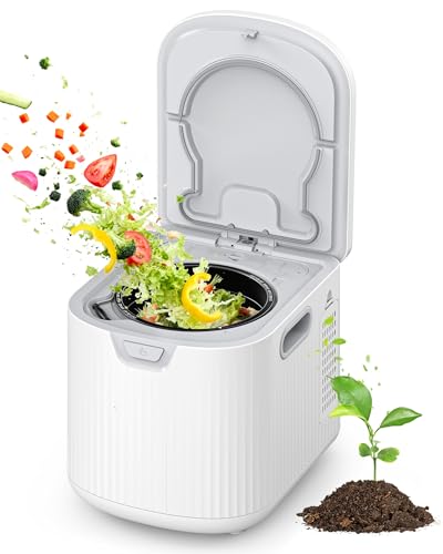 Image of Electric Composter for Kitchen, 2.5L (Max 3.3L) Smart Electric Kitchen Composter with Auto-Cleaning | Odorless | Low Noise | LED Display, Turns Food Waste to Fertilizer, Food Recycler for Home