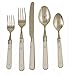 Ginkgo International Le Prix 20-Piece Stainless Steel Flatware Place Setting, White, Service for 4