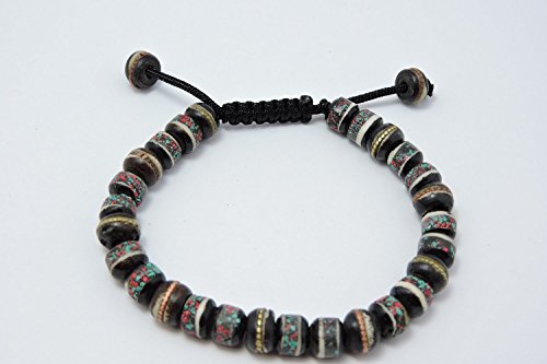 Image of Handmade Tibetan Medicine Wrist Mala Bracelet - Buddhist Meditation Prayer Beads Healing Mala