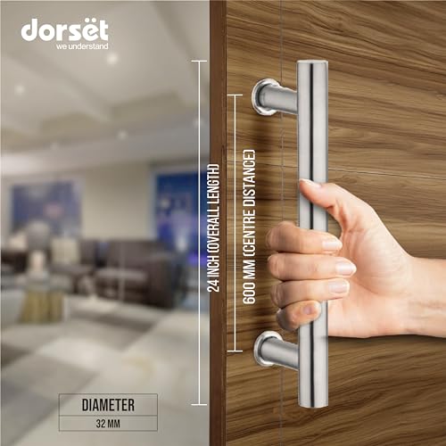Image of Dorset H Type 24 inch Pull Handle - SS 304 Rust-Resistant, Durable for Main Entrance, Glass & Wooden Doors, Elegant Design, Easy Installation, Suitable for Home, Office, Hotels | 5-Year Warranty
