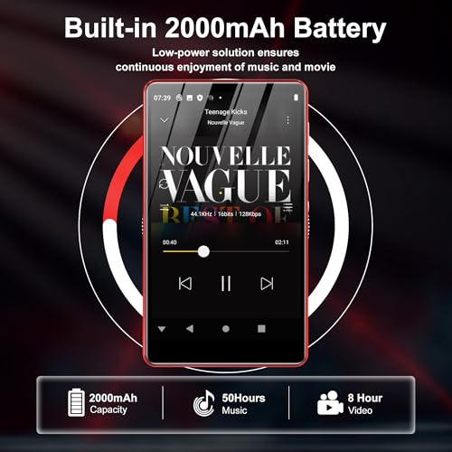 Image of 80GB Music Player, MP4 MP3 Player with Bluetooth and WiFi with 4-inch IPS Touch Screen Digital Audio Players, M503 Pro Spotify Player with Amazon Music, Audible, Chrome Browser, Support Up 512GB Red