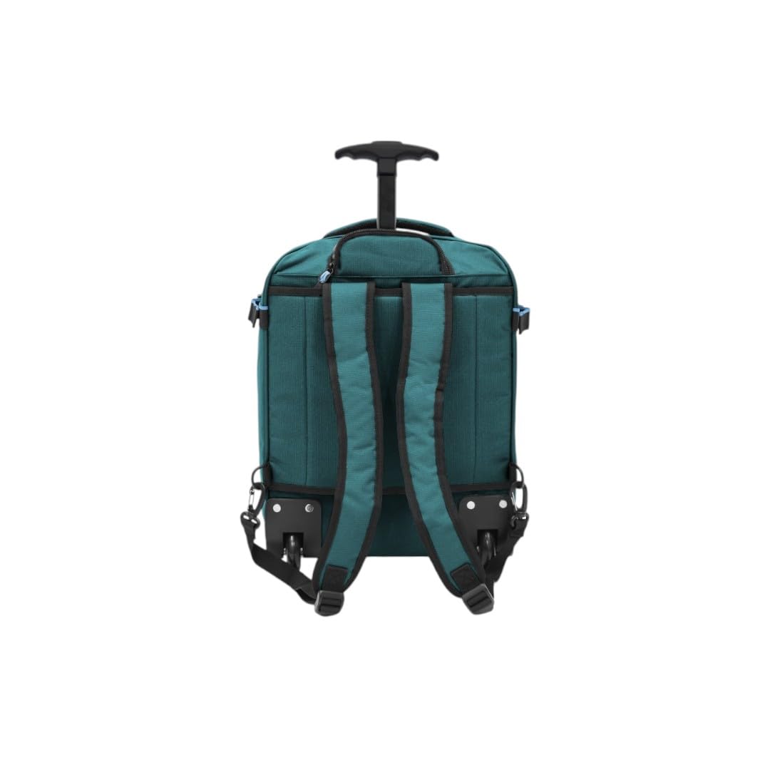 R Roncato Zaino Trolley linea CLEVER per voli low cost misura EasyJet 45x35x20 cm (Blu petrolio)