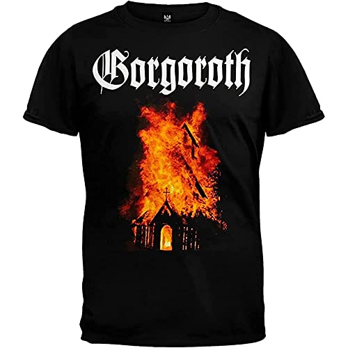 JELU Gorgoroth - Mens Church Fire T-Tshirts Camisetas y Tops(Small)
