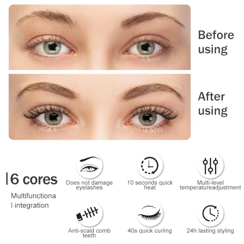 Beheizbare Wimpernzange, Elektrische Wimpernzange mit 3 Temperaturmodi, Wimperncurler Beheizt USB, Wimpernformer Beheizbar für Alle Wimpern
