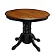 Home Styles 5519-30 French Countryside 42" Round Pedestal Dining Table, W-42”, D-42”, H-30”, Oak and Rubbed Black