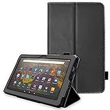 TECHGEAR Neue Fire HD 10 / HD 10 Plus Hülle - PU Leder Slim Hülle mit Ständer, Handschlaufe [Auto Schlaf/Wach] Schutzhülle Tasche für Amazon Fire HD10, HD 10 Plus (11. / 13. Generation 2023/2021)