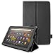 Produktbild TECHGEAR Neue Fire HD 10 / HD 10 Plus Hülle - PU Leder Slim Hülle mit Ständer und Handschlaufe [Auto Schlaf/Wach] Schutzhülle Tasche für Amazon Fire HD10, HD 10 Plus (11. Generation / 2021) - Schwarz
