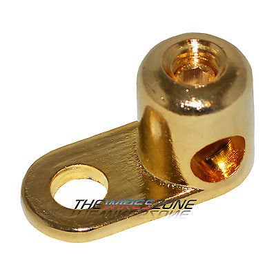 The Wires Zone Gold Plated 4 Gauge Ground Terminal (1/Pack)