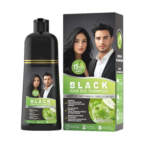 Champú De Tinte Instantáneo Para Colorear, Hair Dye Shampoo 3 en 1, Champú de tinte para el cabello, Hair Instant Dye Shampoo, Cubre Canas En Minutos para Mujer Hombre