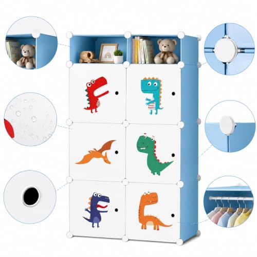 Image of Foldable Plastic Wardrobe for Clothes - Baby Cupboard for Clothes Storage, Wardrobe for Kids, Plastic Almirah, Collapsible Wardrobe for Kids Livingroom & Home (Cube-T3)