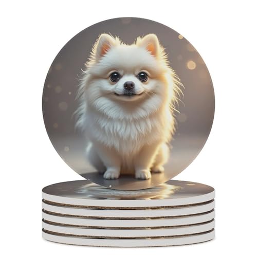 Sous-verres céramique Poméranie x6, dessous de verre absorbant et liège 10cm - 2