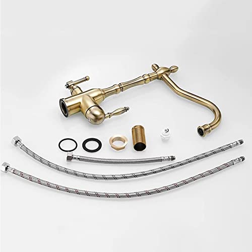 Générique Robinet Filtre à Eau 3 Voies, mitigeur 3 en 1 avec Bec pivotant pour Une Eau Potable Pure, Double poignée, Finition chromée, système de Filtration d'eau pour évier de Cuisine, KeYJ
