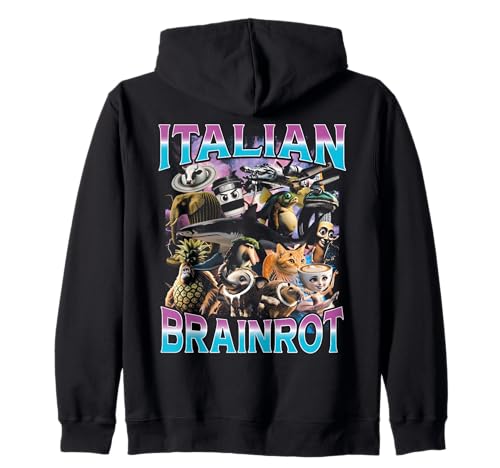 Italian Brain Rot Italian Brainrot Funny Memes Bootleg Y2K Felpa con Cappuccio