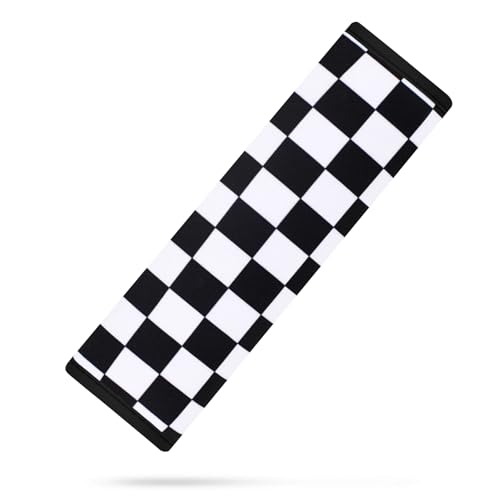 Image of YR Seat Belt Cover for Kids, Soft Comfort Seat Belt Cushion for Children, Cute Cartoon Pattern Car Seat Belt Pads Cover for Girls and Boys, 1 Pack (Checkerboard Pattern)