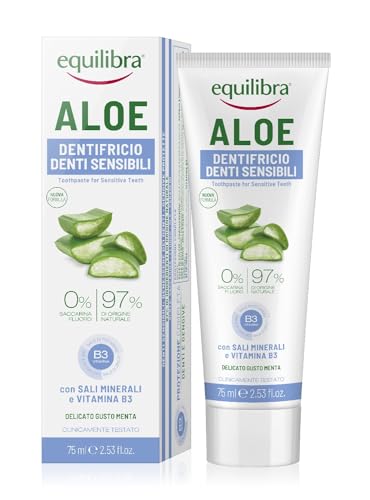 Equilibra Igiene Dentale, Aloe Dentifricio Denti Sensibili, Dentifricio Aloe Vera