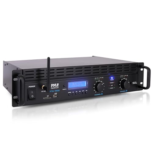 Pyle Verstärker, Mini Verstärker, 2000W- Bluetooth Verstärker, Amplifier, Stereo Verstärker, Audio Verstärker- Rackmount- 2 Kanal mit TRS XLR- Eingang, LCD, Brückenmodus, Stereo Receiver, Kabellos