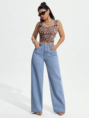 Image of KOTTY Womens High Waist Flared Fit Ankle Length Clean Look Denim Jeans
