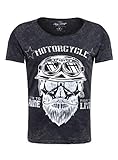 KEY LARGO Herren MT Bearded Biker T-Shirt, Black (1100), L