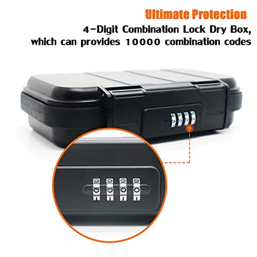 V·RESOURCING Portable Security Lock Box with 4 Digit Code,Outdoor Key Safe Box with Removable Wire Rope,Waterproof Shockproof Combination Lock Box for Home,Office,Hotel,Travel,Water Sports etc - Image 3