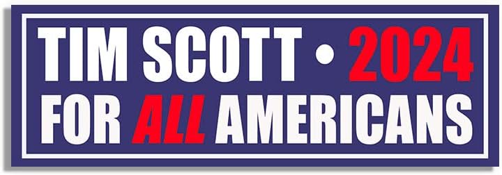 Tim Scott 2024 for All Americans - Adhesivo para parachoques (vinilo conservador Tim Election Republicano GOP Anti-Biden)