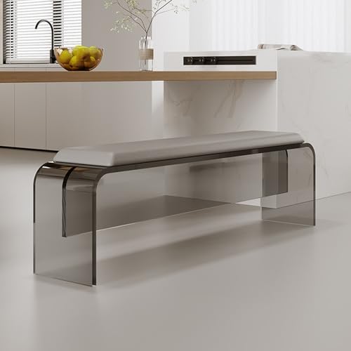 Tabouret d'entrée en acrylique noir pour se chausser facilement