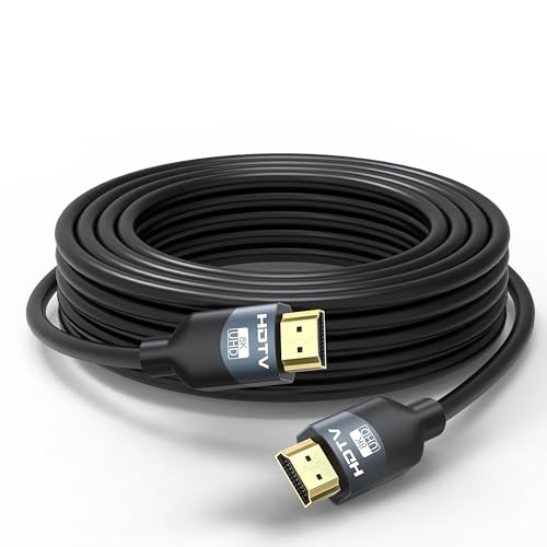 RyzzRooa HDMI Cable 20 FT, 8K in-Wall CL3 Rated HDMI 2.1 Cord, Support 8K@60Hz, 4K@120Hz, HDR10+, eARC, SBTM, VRR, QFT, ALLM, 3D, HDCP 2.3 for TV, Monitor, Computer, Laptop, PS5/4/3, Xbox, Soundbar